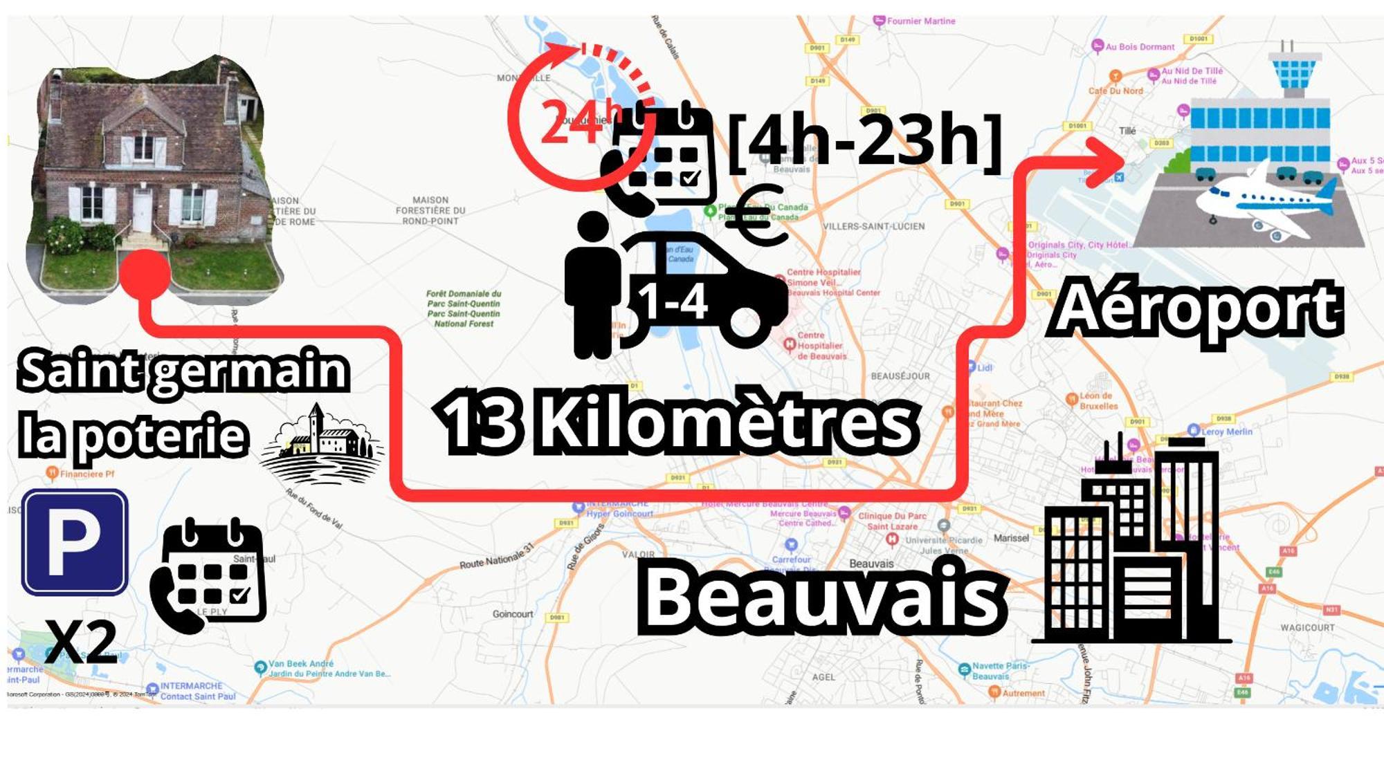 Chambre Calme Et Accueillante 13 Kmtrs Aeroport, Parking Gratuit, Navette Gare Ou Aeroport Saint-Germain-la-Poterie Εξωτερικό φωτογραφία